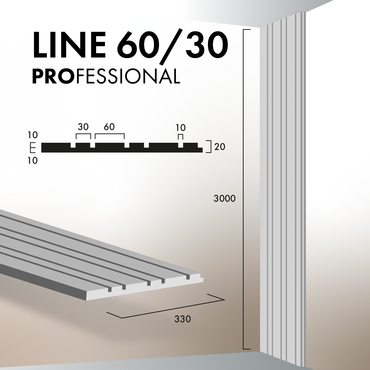 Гіпсова 3Д панель Line 60/30 [3000х330] PROFESSIONAL