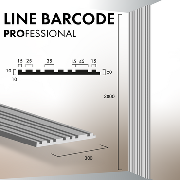 Гипсовая 3Д панель Line Barcode [3000х300] PROFESSIONAL