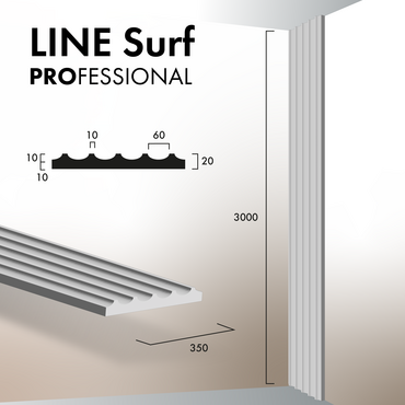 Гипсовая 3Д панель Line Surf [3000х350] PROFESSIONAL