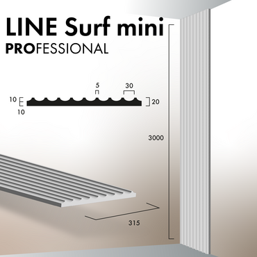 Гіпсова 3Д панель Line Surf mini [3000х315] PROFESSIONAL