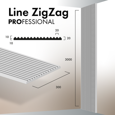 Гіпсова 3Д панель LINE ZigZag [3000х300] PROFESSIONAL