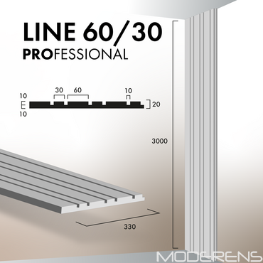 Гіпсова 3Д панель Line 60/30 [3000х330] PROFESSIONAL