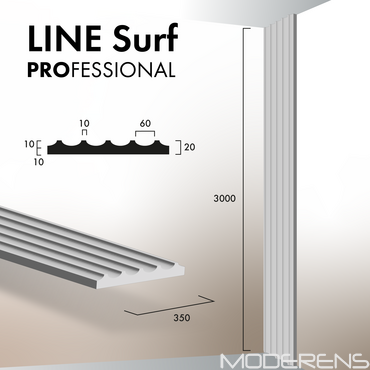 Гіпсова 3Д панель Line Surf [3000х350] PROFESSIONAL
