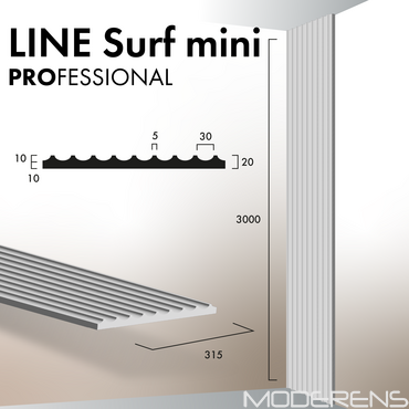 Гіпсова 3Д панель Line Surf mini [3000х315] PROFESSIONAL