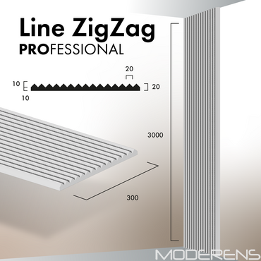 Гіпсова 3Д панель LINE ZigZag [3000х300] PROFESSIONAL