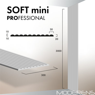 Гіпсова 3Д панель Soft mini [3000х300] PROFESSIONAL