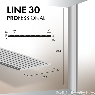 Гіпсова 3Д панель LINE 30 [3000х320] PROFESSIONAL