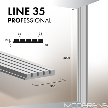 Гіпсова 3Д панель LINE 35 [3000х300] PROFESSIONAL