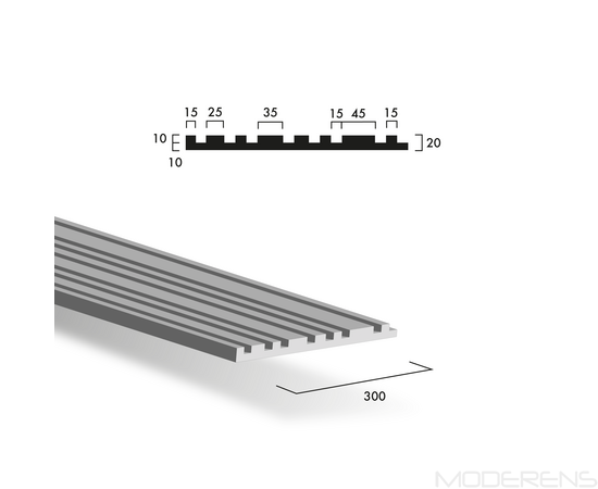 Гіпсова 3Д панель Line Barcode [3000х300] PROFESSIONAL, зображення 3