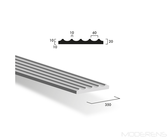 Гіпсова 3Д панель Line Surf [3000х350] PROFESSIONAL, зображення 3