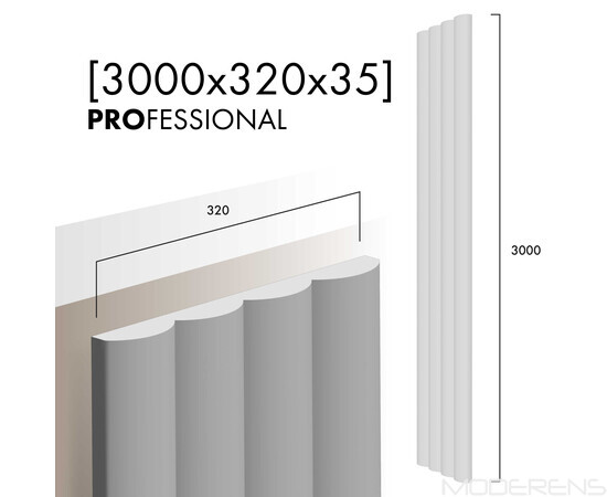 Гіпсова 3Д панель Soft [3000х320] PROFESSIONAL, зображення 2