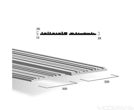 Гіпсова 3Д панель LINE Standard [3000х300] PROFESSIONAL, зображення 3