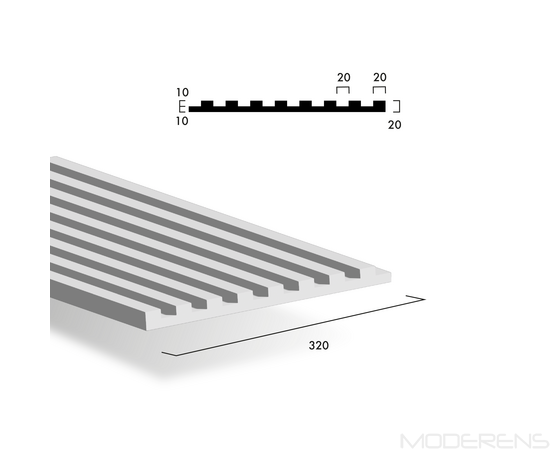 Гіпсова 3D панель LINE 20 mini [3000х320] PROFESSIONAL, зображення 3
