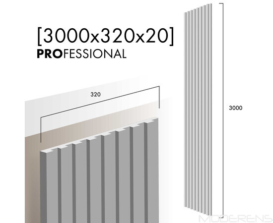 Гіпсова 3D панель LINE 20 mini [3000х320] PROFESSIONAL, зображення 2